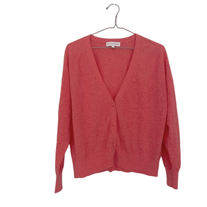 White + Warren Coral Cardigan Sweater cotton linen